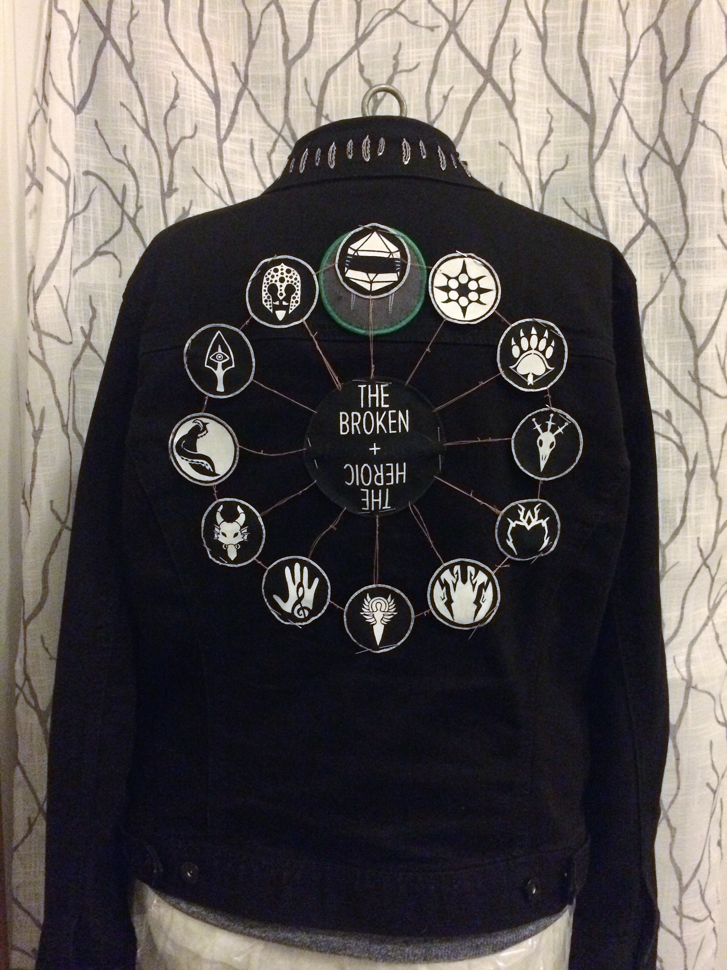 Patch web tacked to the jacket